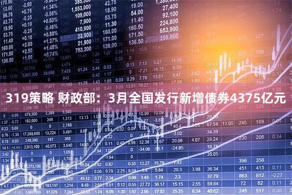 319策略 财政部：3月全国发行新增债券4375亿元